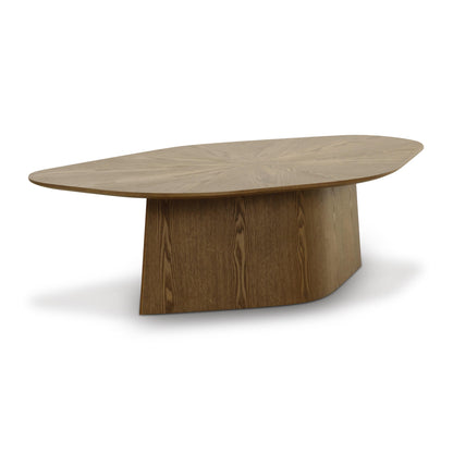 Roche 48" Ash Geometric Coffee Table - Brown - Image 1