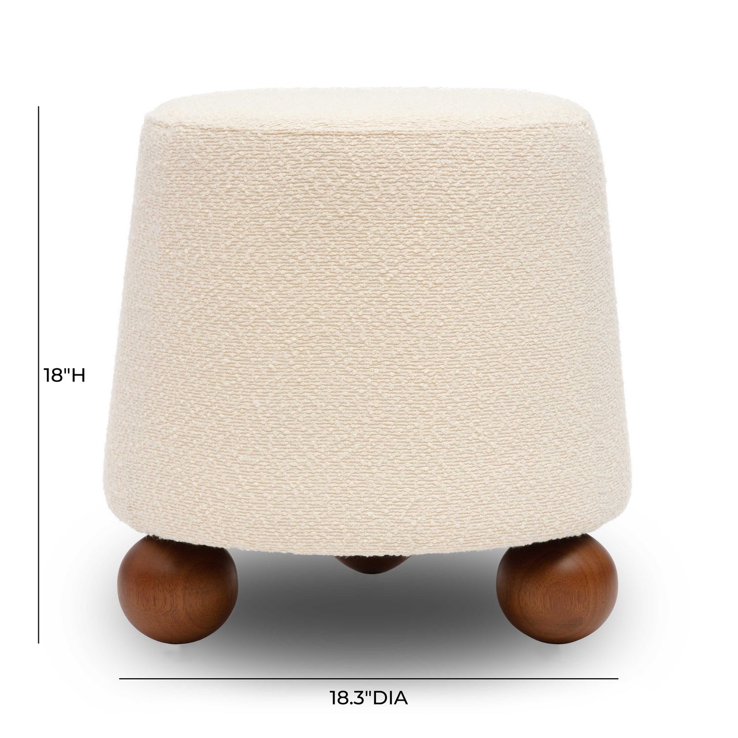 Jaine Ottoman - Cream - Image 7
