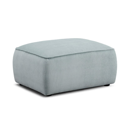 Travie Performance Corduroy Velvet Ottoman - Sea Blue - Image 1