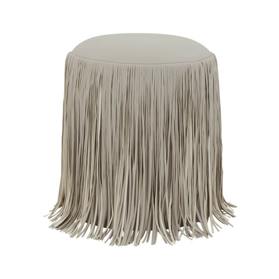 Shag Me Performance Vegan Leather Ottoman - Image 1