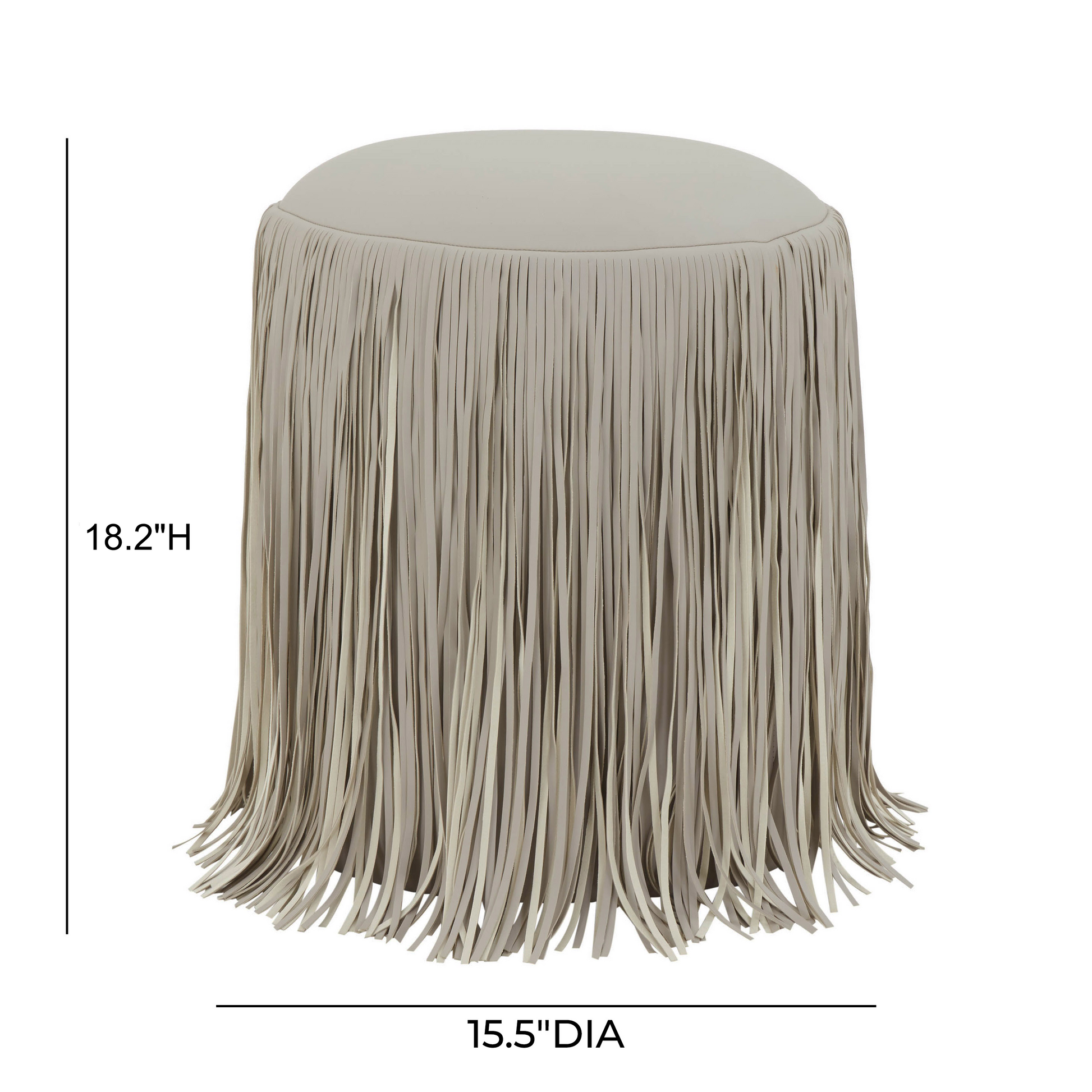 Shag Me Performance Vegan Leather Ottoman - Grey - Image 5