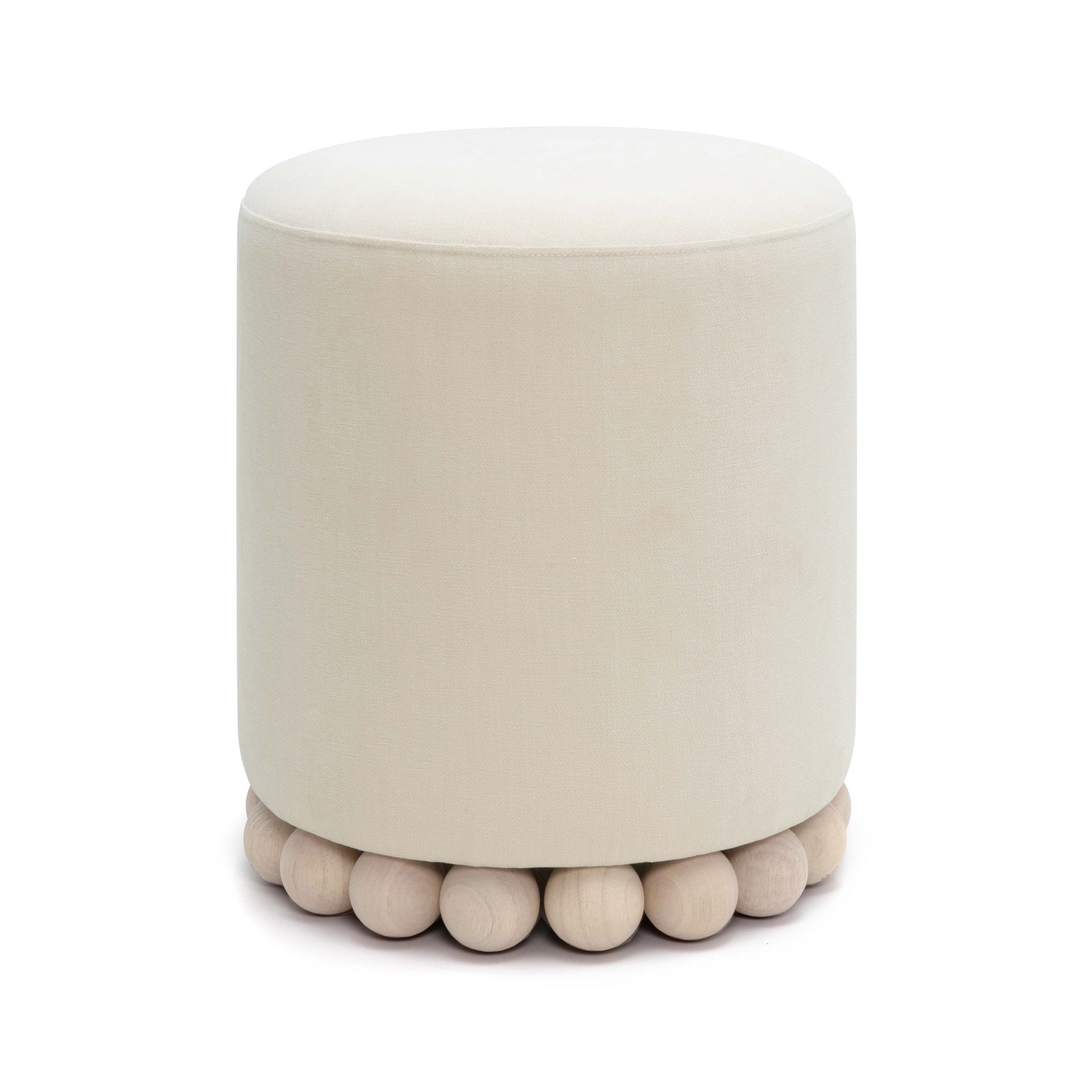 Dex Upcycled Performance Fabric Ottoman - Cream - Image 1