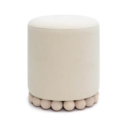 Dex Upcycled Performance Fabric Ottoman - Cream - Image 1