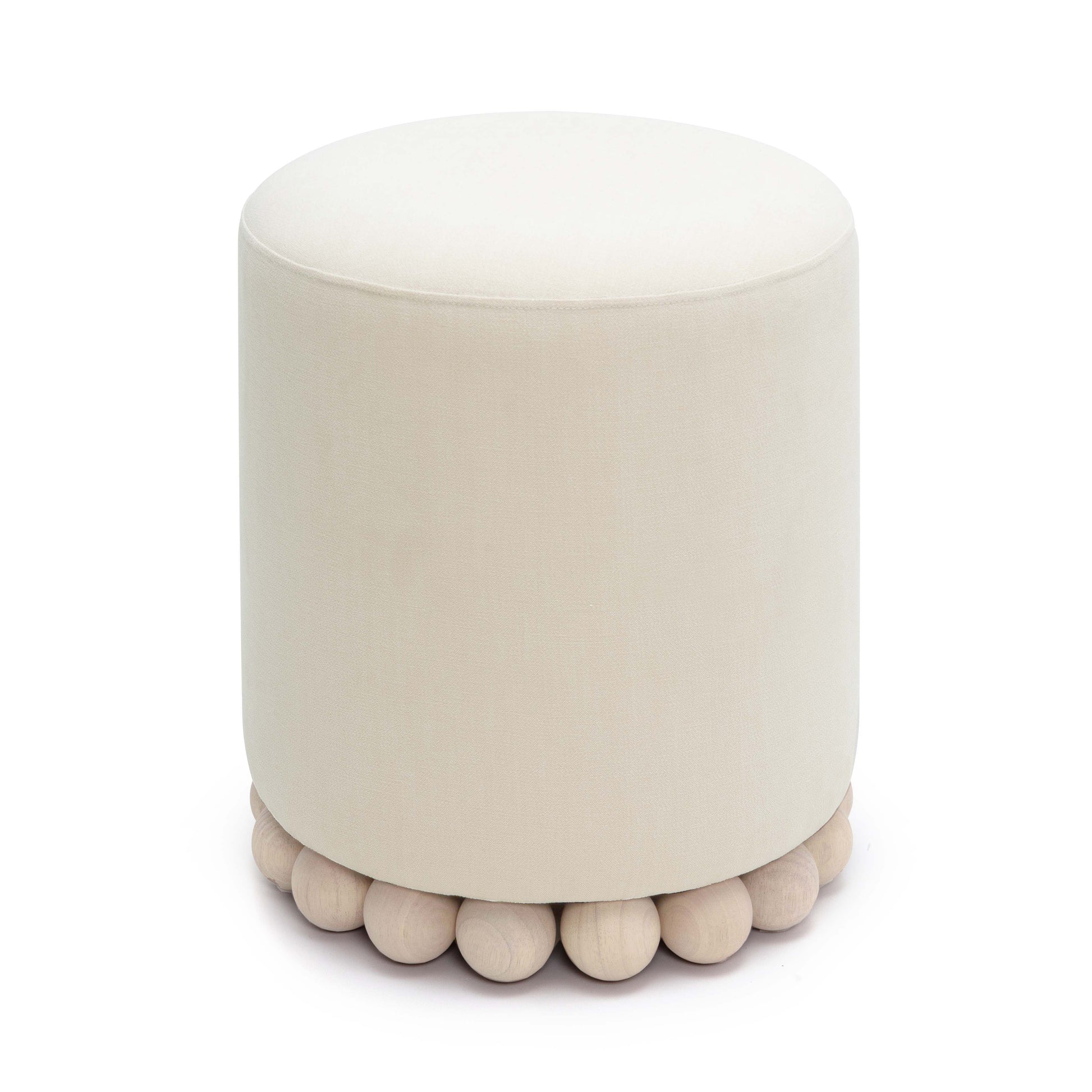 Dex Upcycled Performance Fabric Ottoman - Cream - Image 3