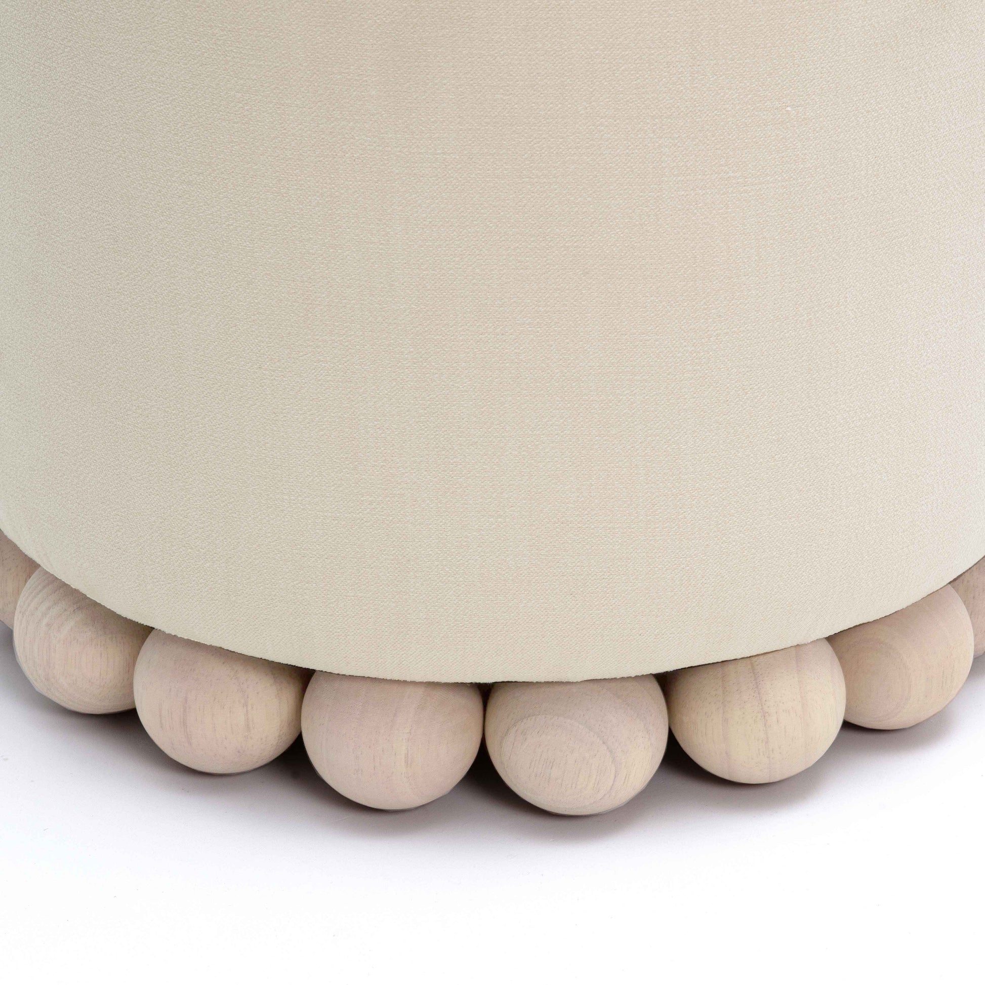 Dex Upcycled Performance Fabric Ottoman - Cream - Image 5