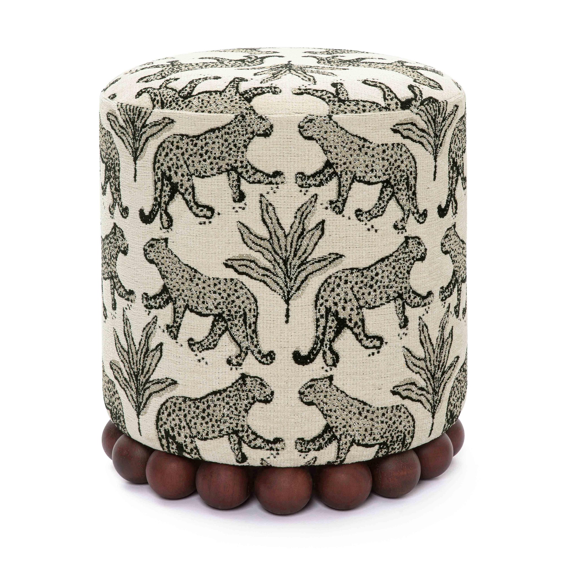 Dex Leopard Jacquard Ottoman