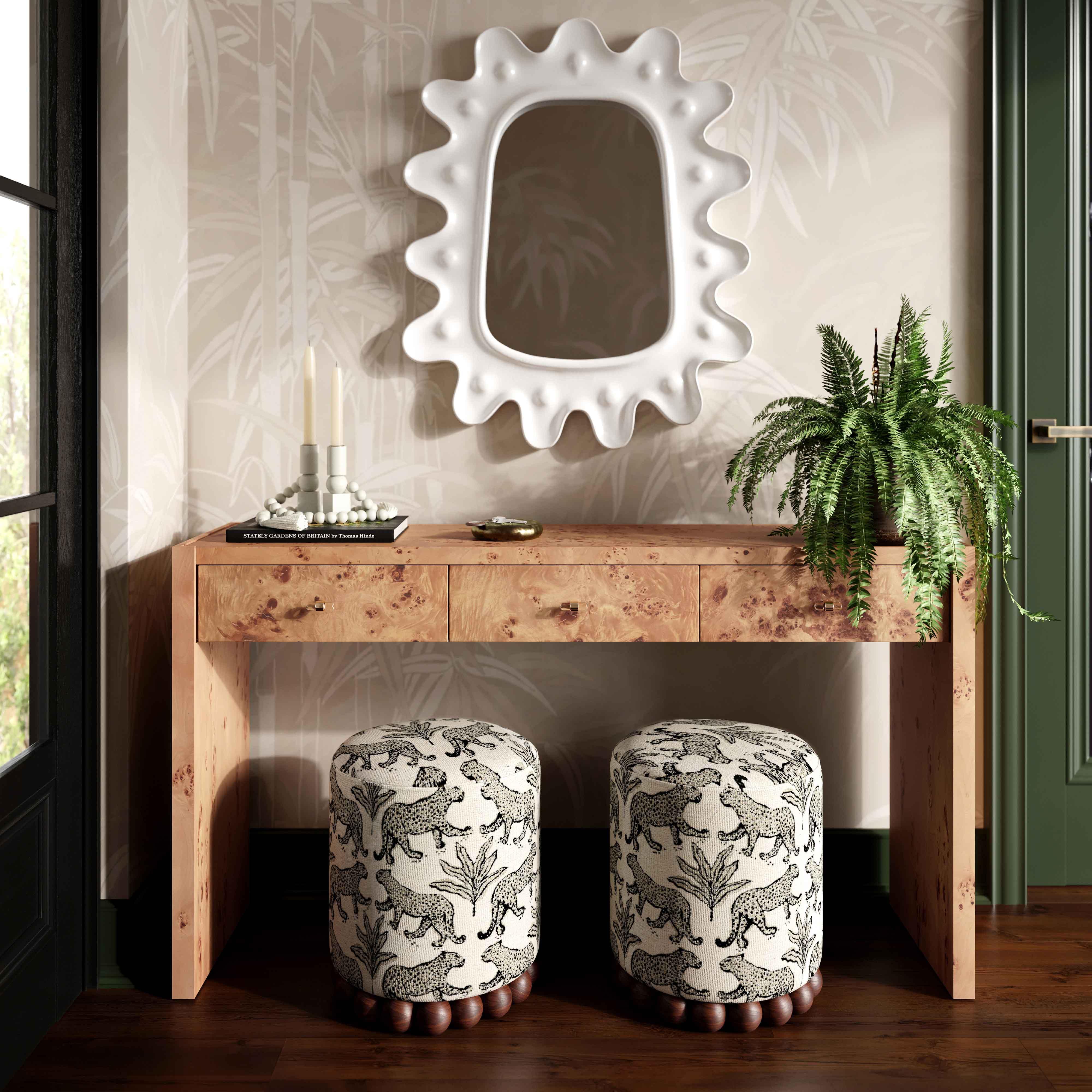 Dex Leopard Jacquard Ottoman – TOV Furniture