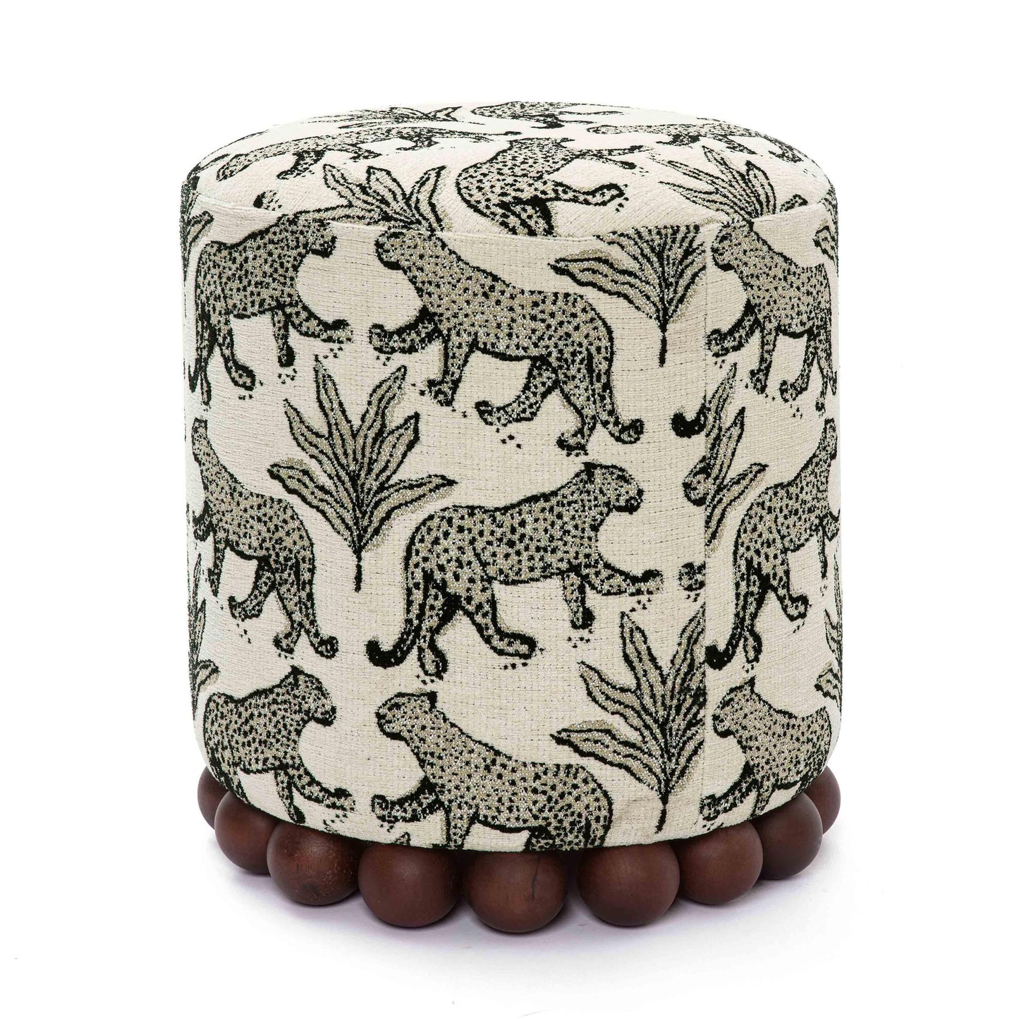 Dex Leopard Jacquard Ottoman
