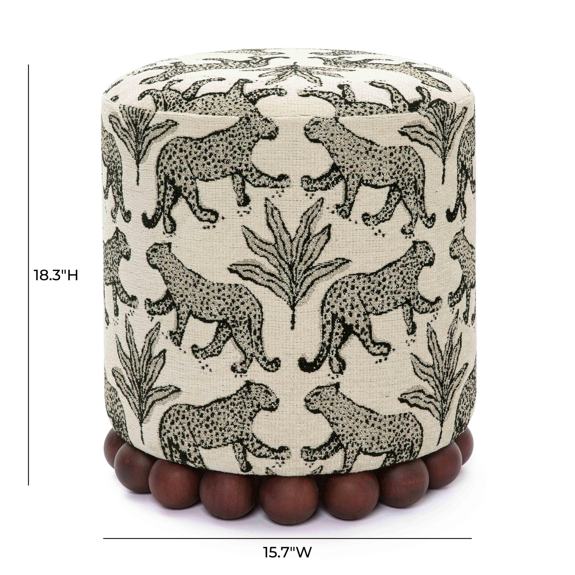 Dex Leopard Jacquard Ottoman