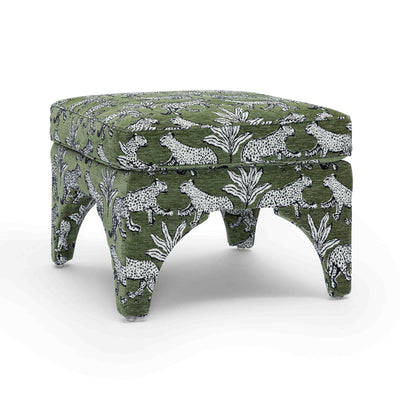 Raji Leopard Performance Jacquard Ottoman - Image 1