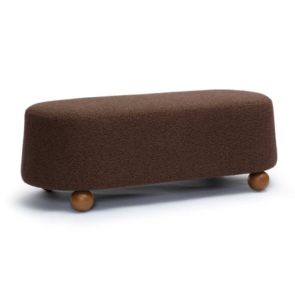 Jaine 48" Performance Boucle Large Ottoman - Chocolate Brown - Image 1