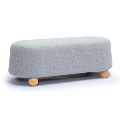 Jaine 48" Contract-Grade Faux Mohair Large Ottoman - Grey - Image 1