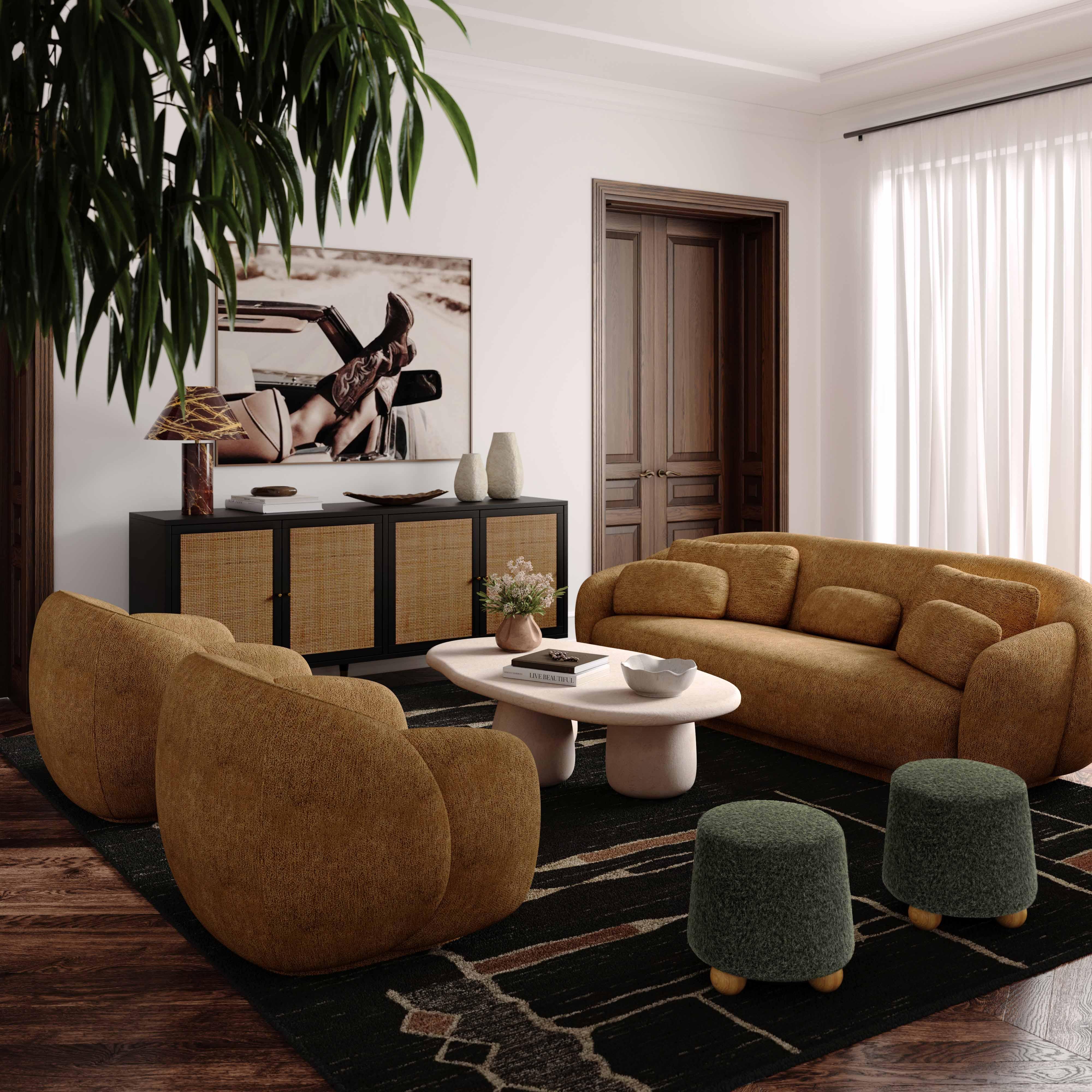 Jaine Performance Boucle Ottoman | TOV Furniture