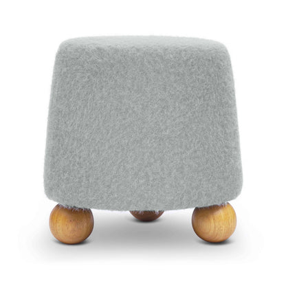Jaine Contract-Grade Faux Mohair Ottoman - Grey - Image 1