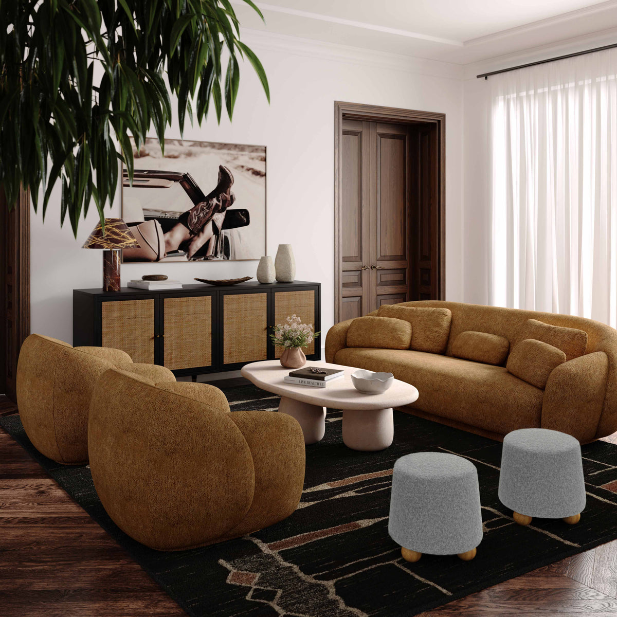 Jaine Ottoman - Grey - Image 2
