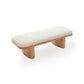 Ollie 56.5" White Performance Boucle Large Bench - Image 4