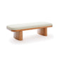 Ollie 56.5" White Performance Boucle Large Bench - Image 1