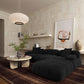 Calliope Performance Vegan Shearling Modular Ottoman - Black - Image 2