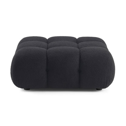 Calliope Performance Vegan Shearling Modular Ottoman - Black - Image 1