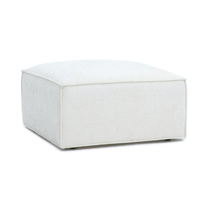 Mindy Performance Chenille Basketweave Ottoman - Cream - Image 1