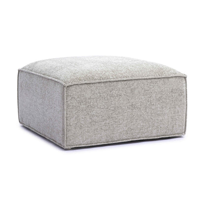 Mindy Performance Chenille Basketweave Ottoman - Taupe - Image 1