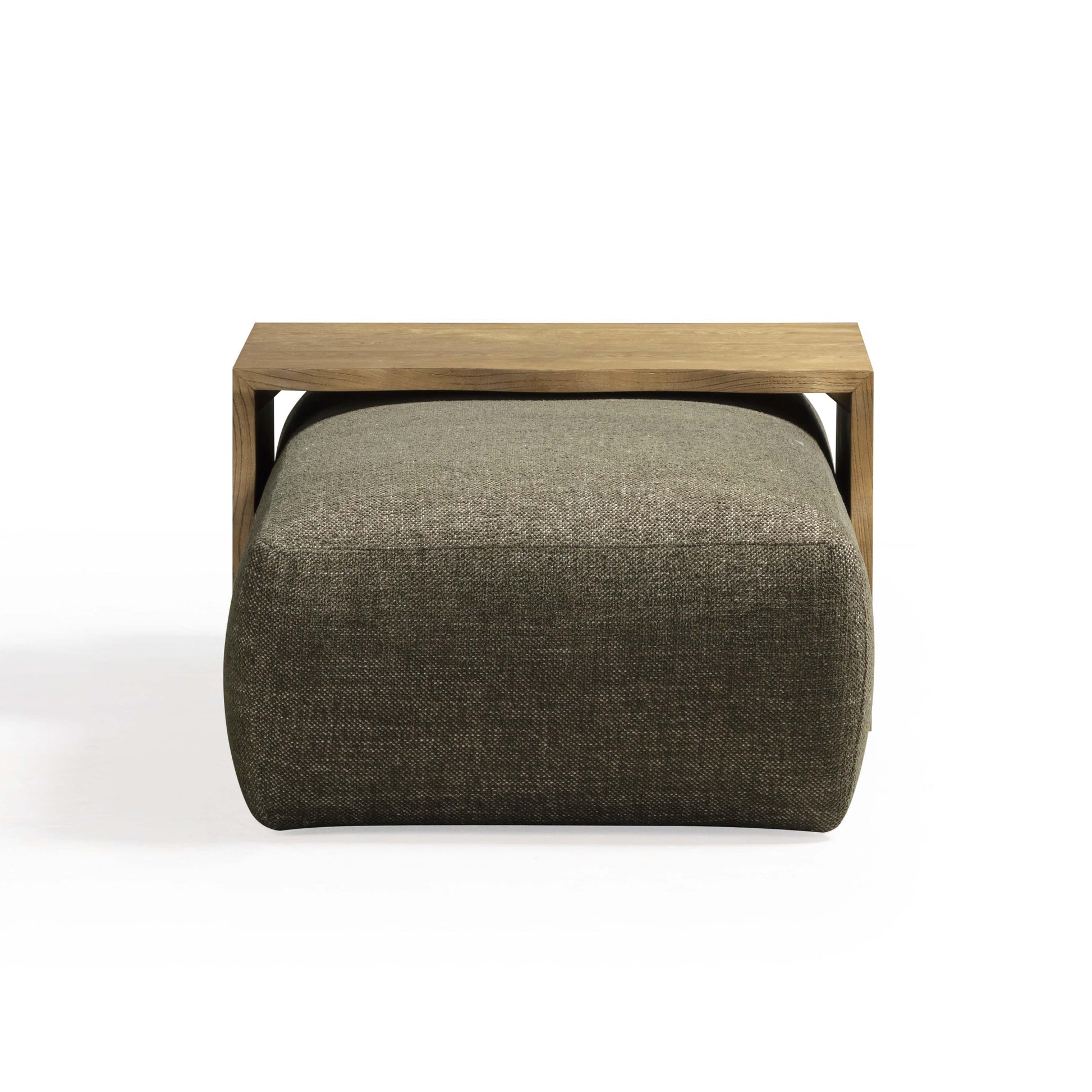 Spencer 54" Performance Basketweave Ottoman with Bridge Table - Green - Image 6