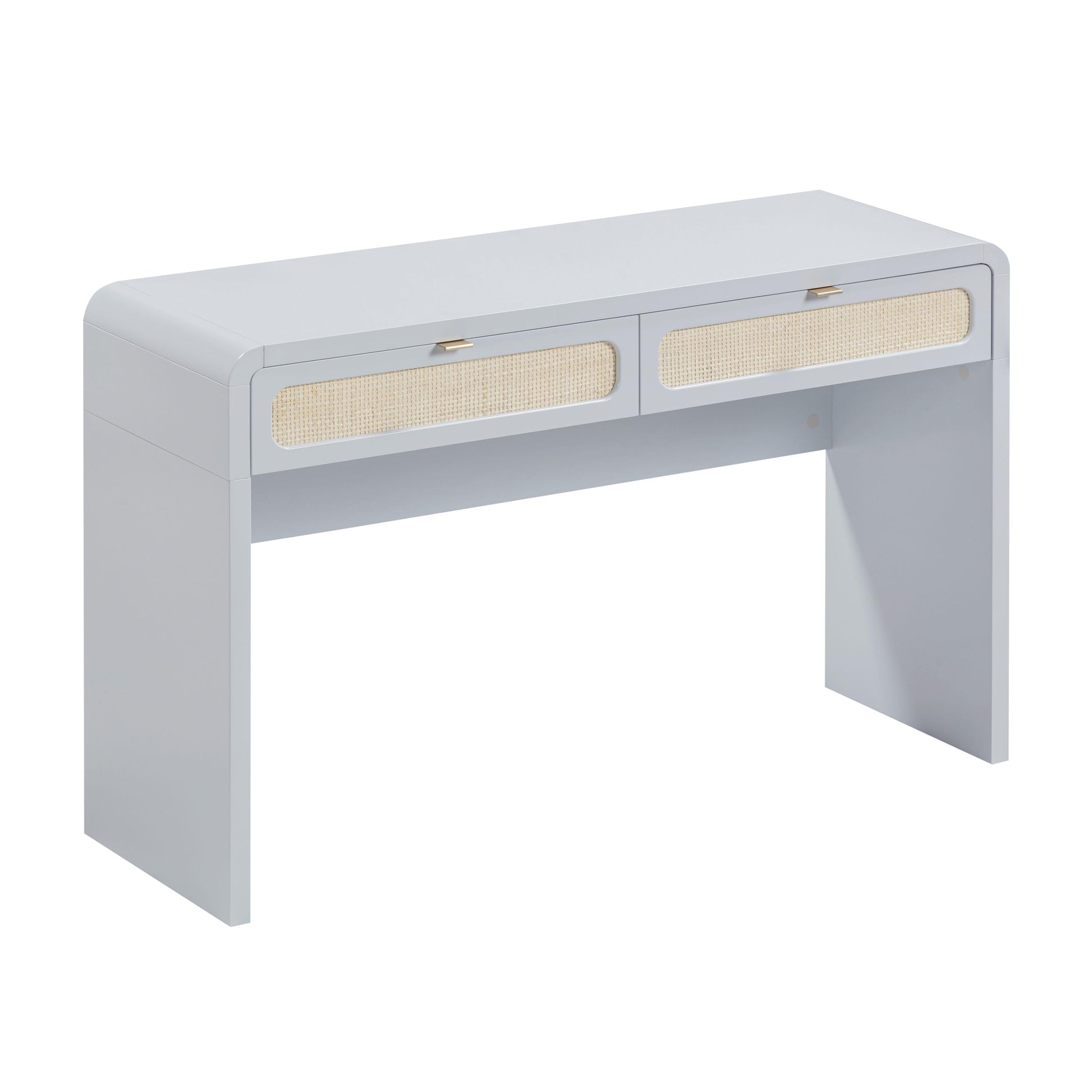 Patty 48" Rattan 2-Drawer Console Desk - Blue - Image 3