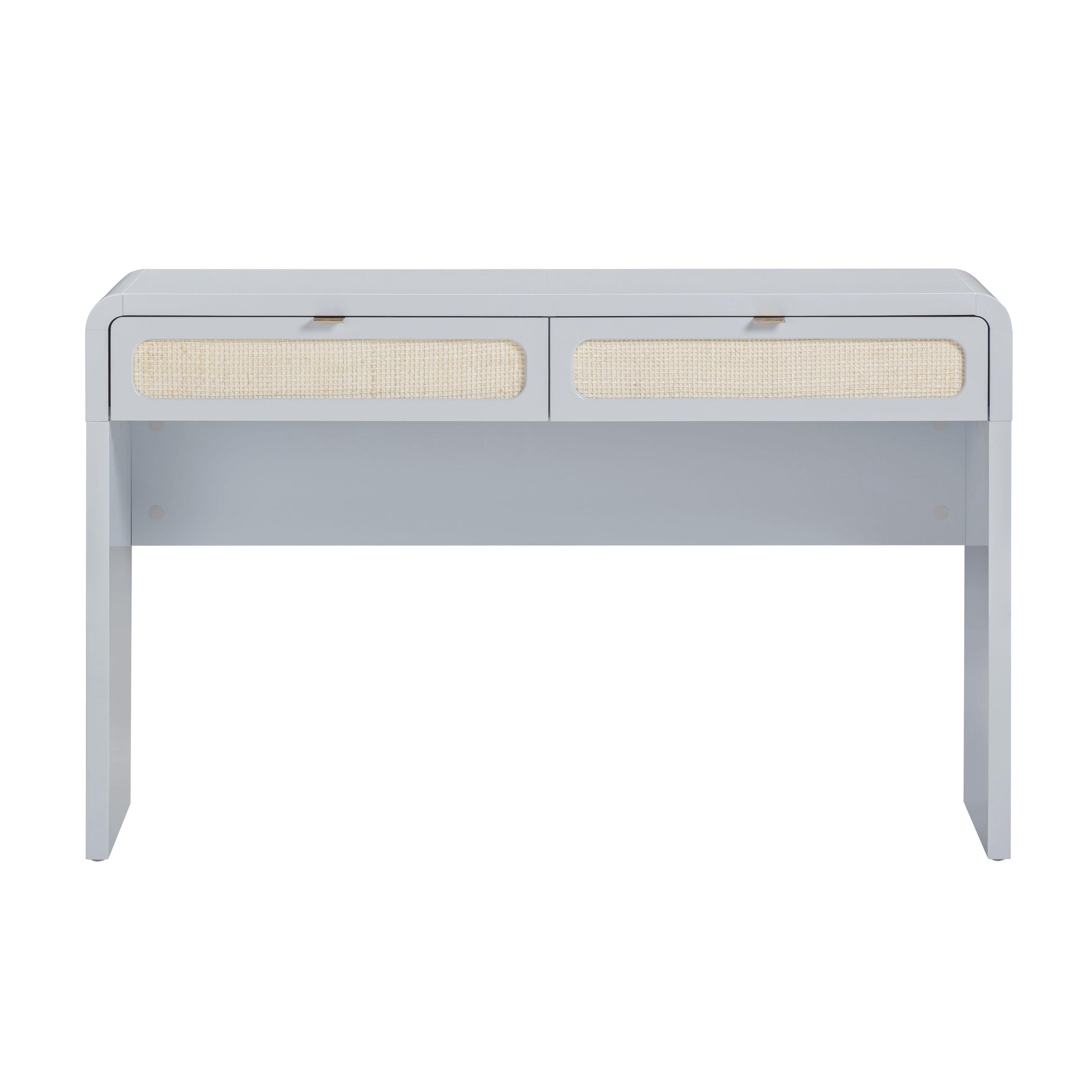 Patty 48" Rattan 2-Drawer Console Desk - Blue - Image 1