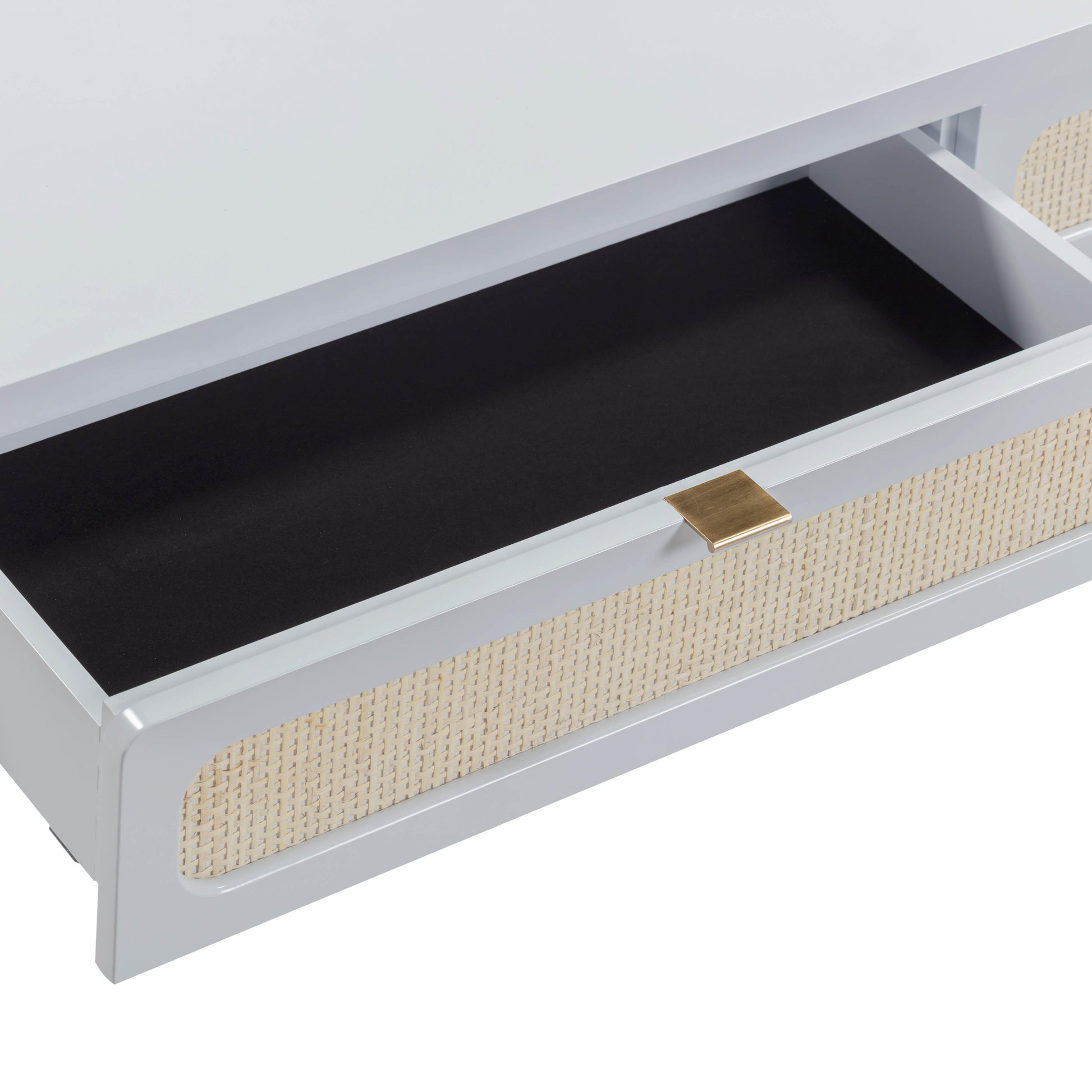Patty 48" Rattan 2-Drawer Console Desk - Blue - Image 8