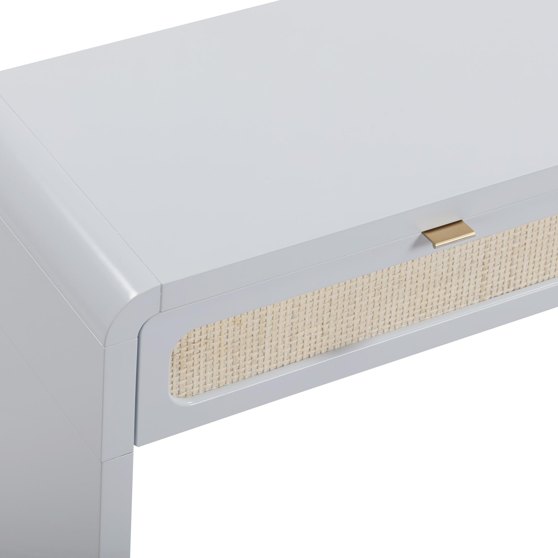 Patty 48" Rattan 2-Drawer Console Desk - Blue - Image 9