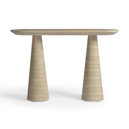 Sandra 47" Faux Travertine Indoor/Outdoor Console Table - Default Title - Image 2