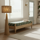 Thelma 56" Leopard Performance Jacquard Fabric Bench - Olive Green - Image 2