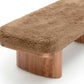 Ollie 56.5" Contract-Grade Straight Vegan Shearling Large Bench - Taupe - Image 5