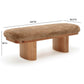 Ollie 48" Contract-Grade Straight Vegan Shearling Bench - Taupe - Image 6
