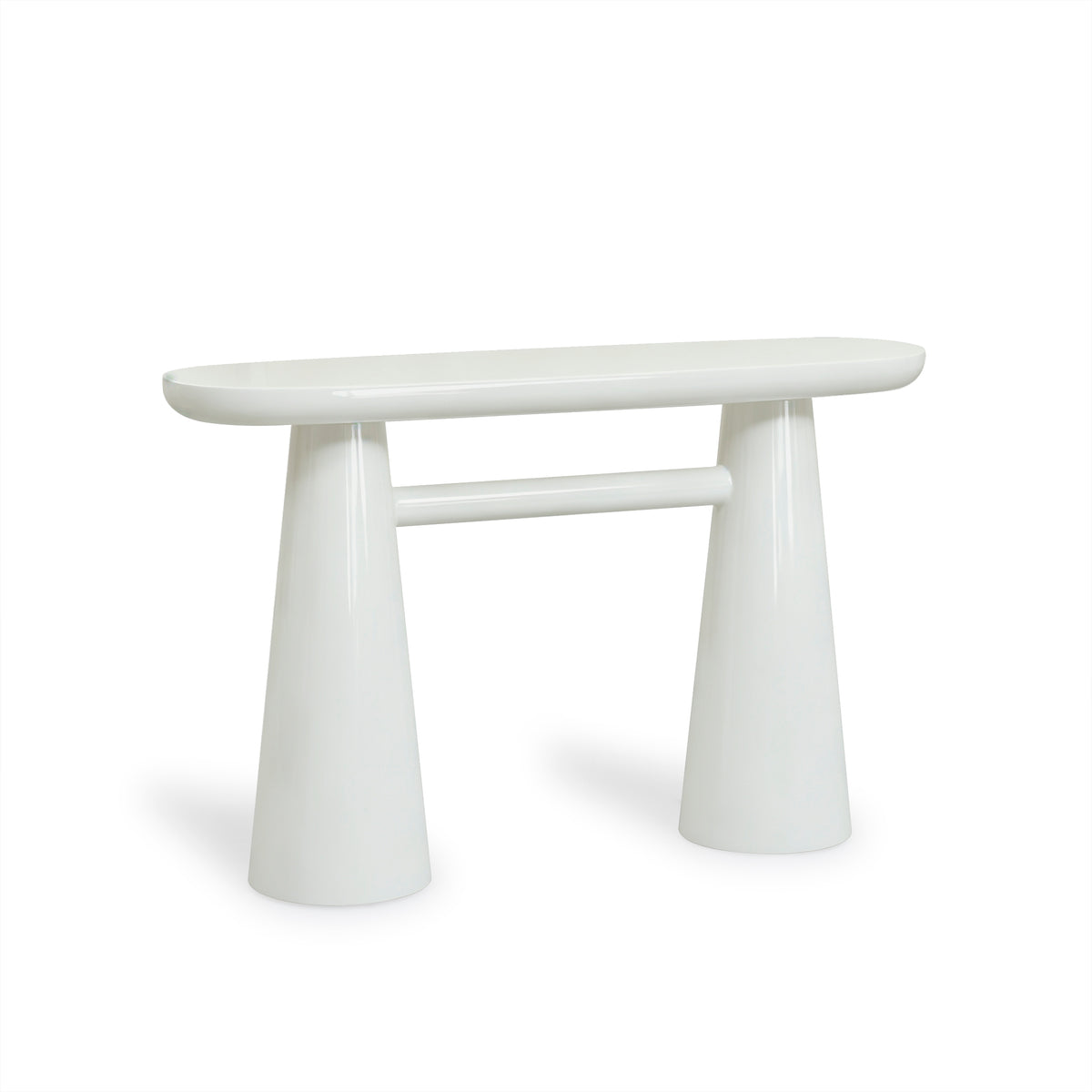 Baila 50" Glossy Lacquer Console Table - Cream - Image 2
