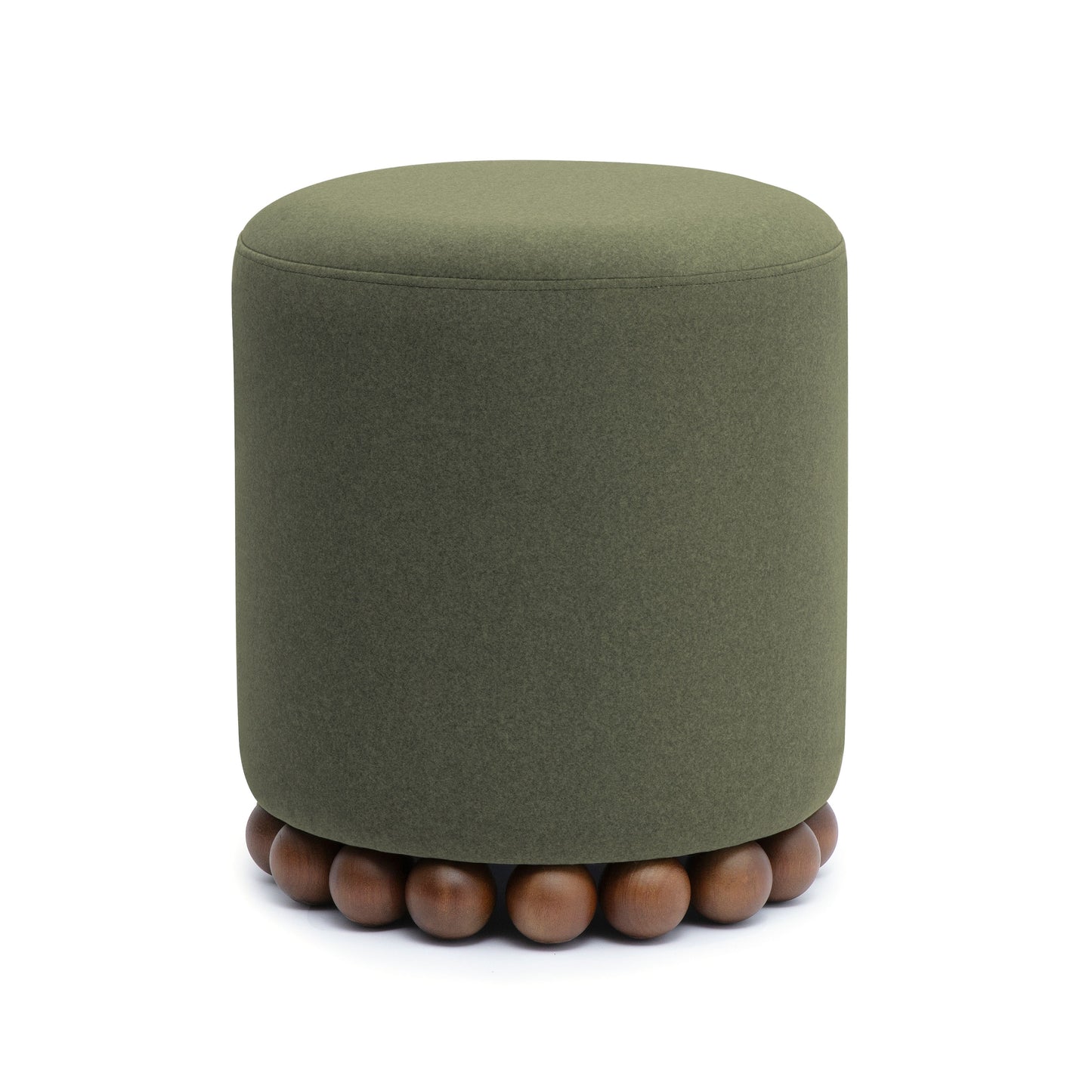 Dex Performance Vegan Mohair Ottoman - Olive Green - Image 2