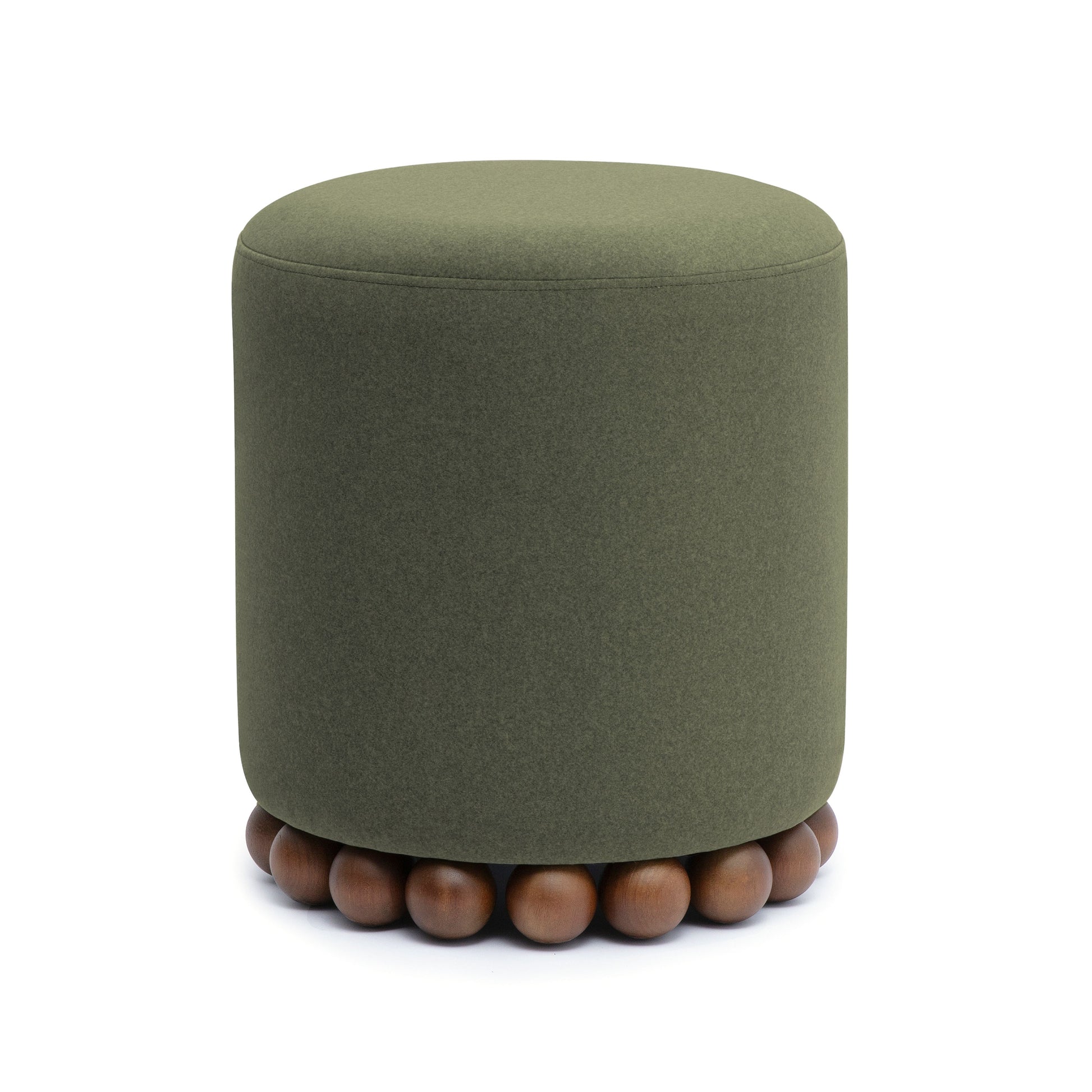 Dex Performance Vegan Mohair Ottoman - Olive Green - Image 2