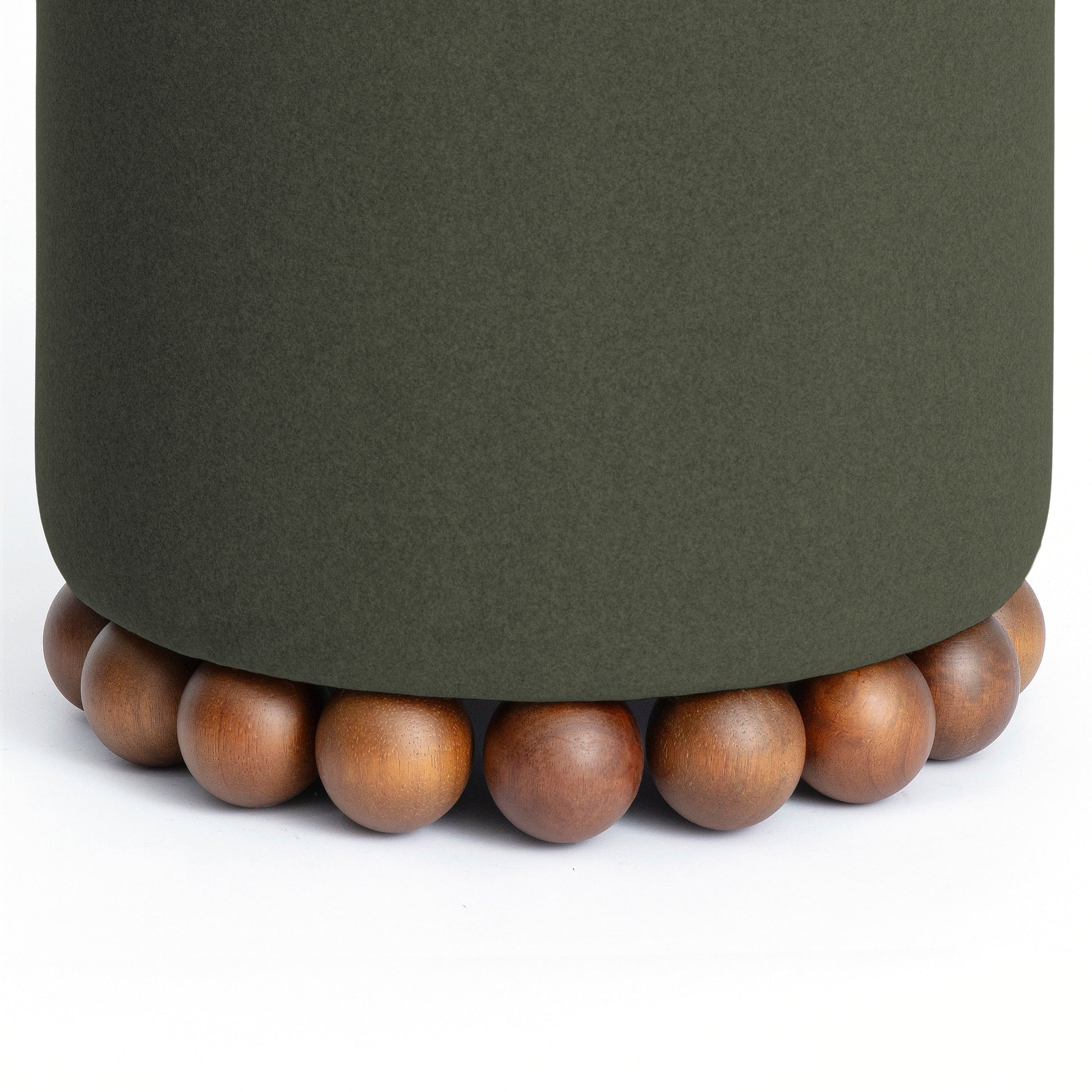 Dex Performance Vegan Mohair Ottoman - Olive Green - Image 3