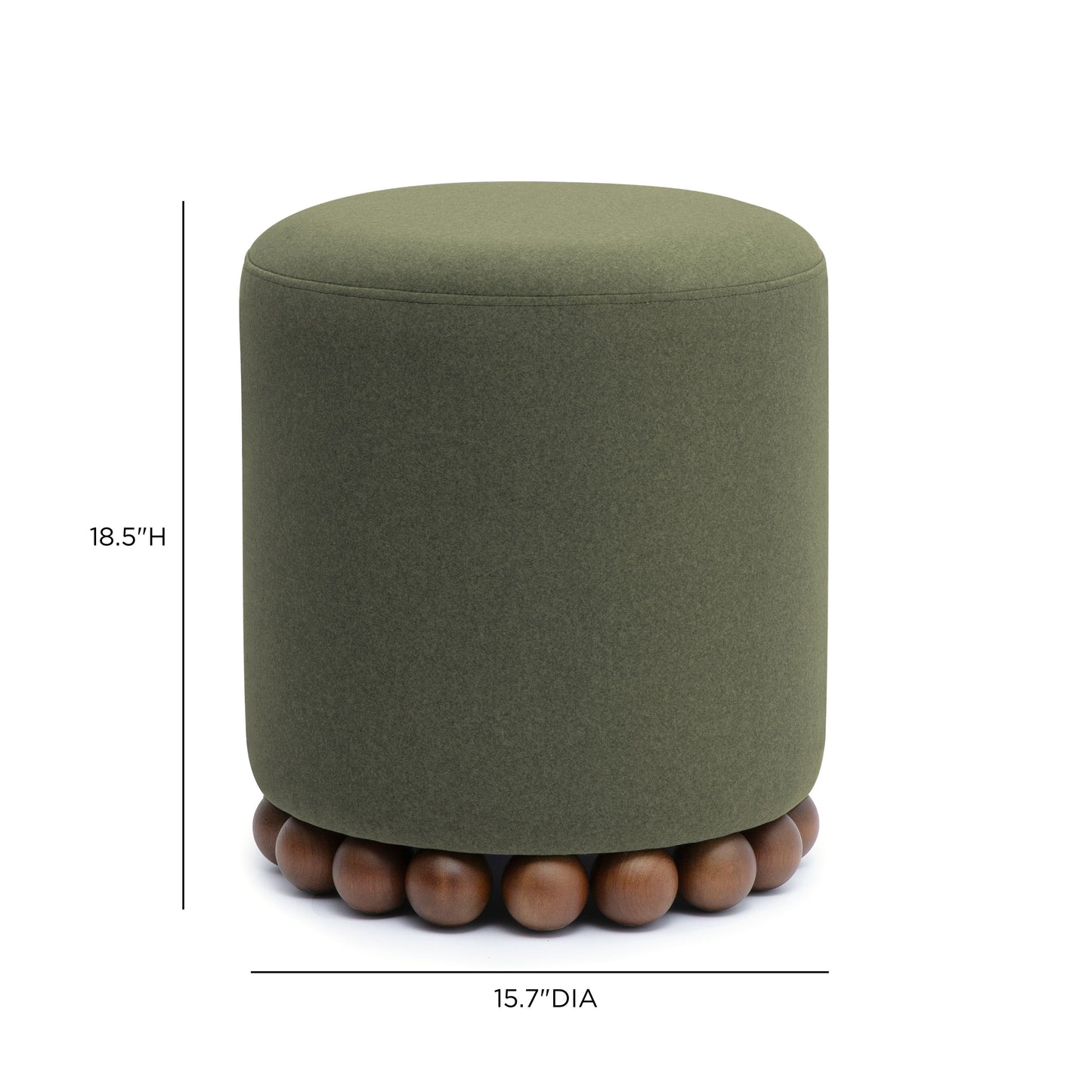 Dex Performance Vegan Mohair Ottoman - Olive Green - Image 5