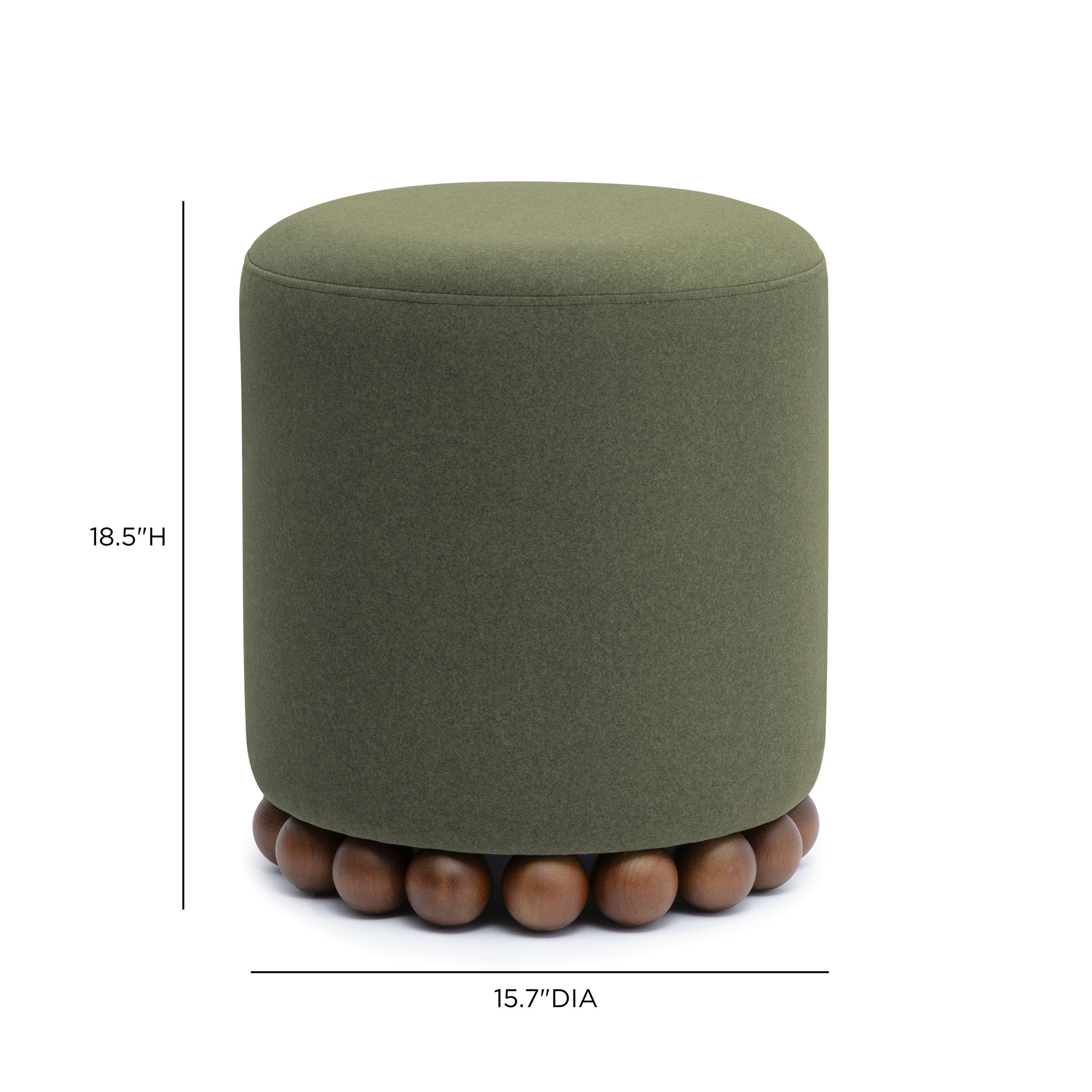 Dex Performance Vegan Mohair Ottoman - Olive Green - Image 5
