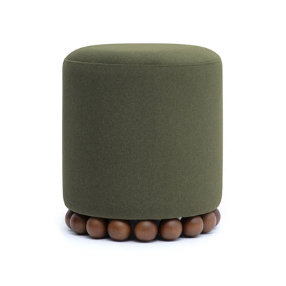 Dex Performance Vegan Mohair Ottoman - Olive Green - Image 1