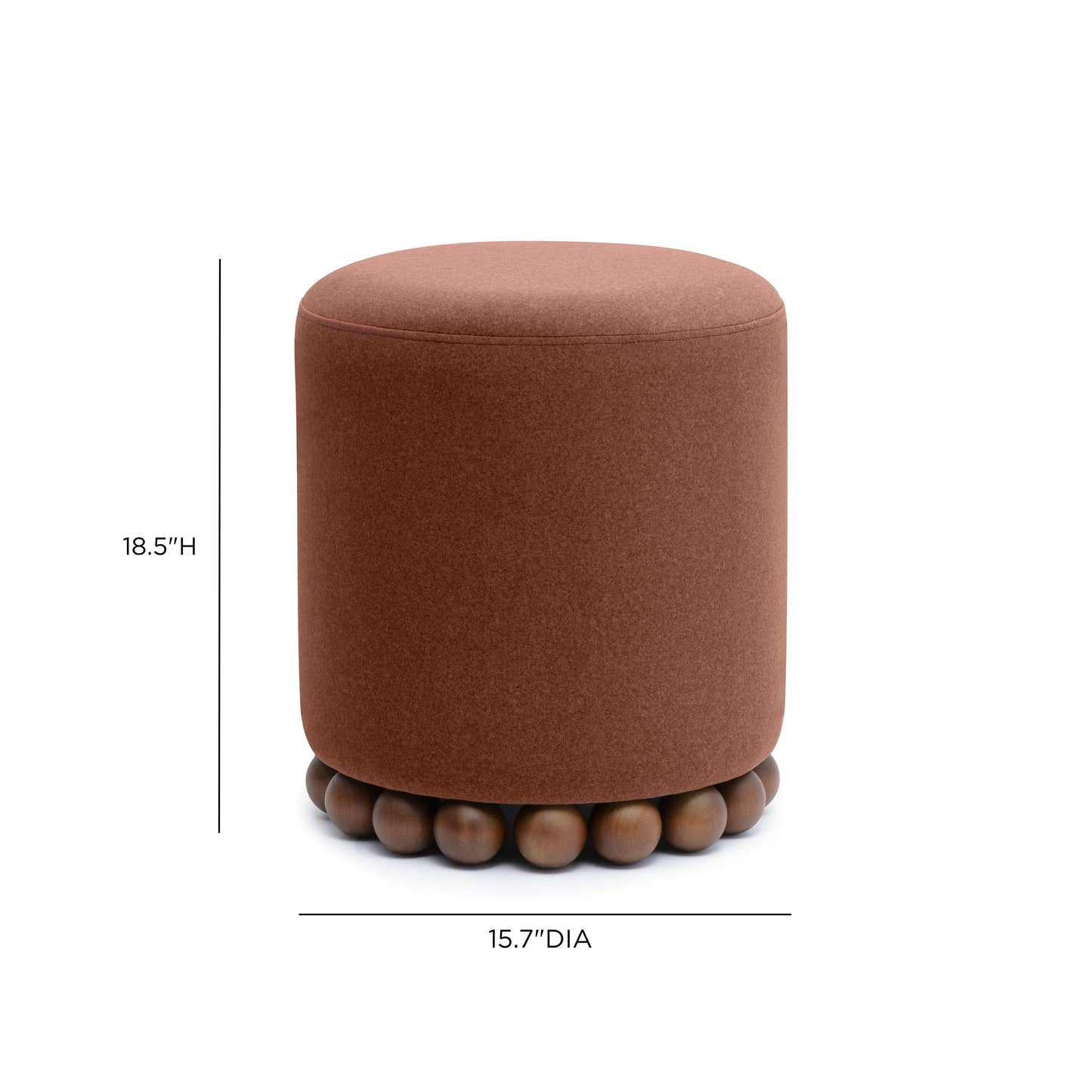 Dex Performance Vegan Mohair Ottoman - Bronze - Image 5