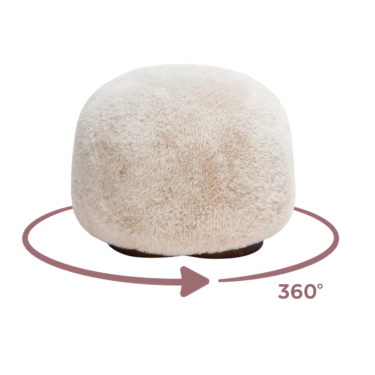 Oopa Swivel Ottoman - Off-White - Image 6