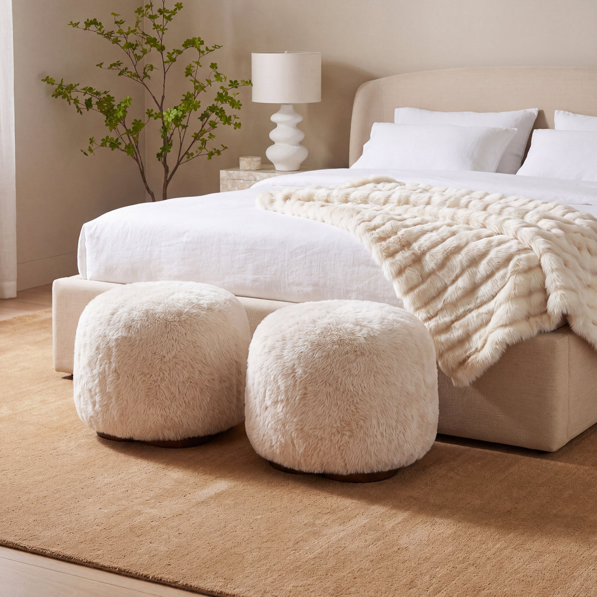 Oopa Swivel Ottoman - Off-White - Image 2