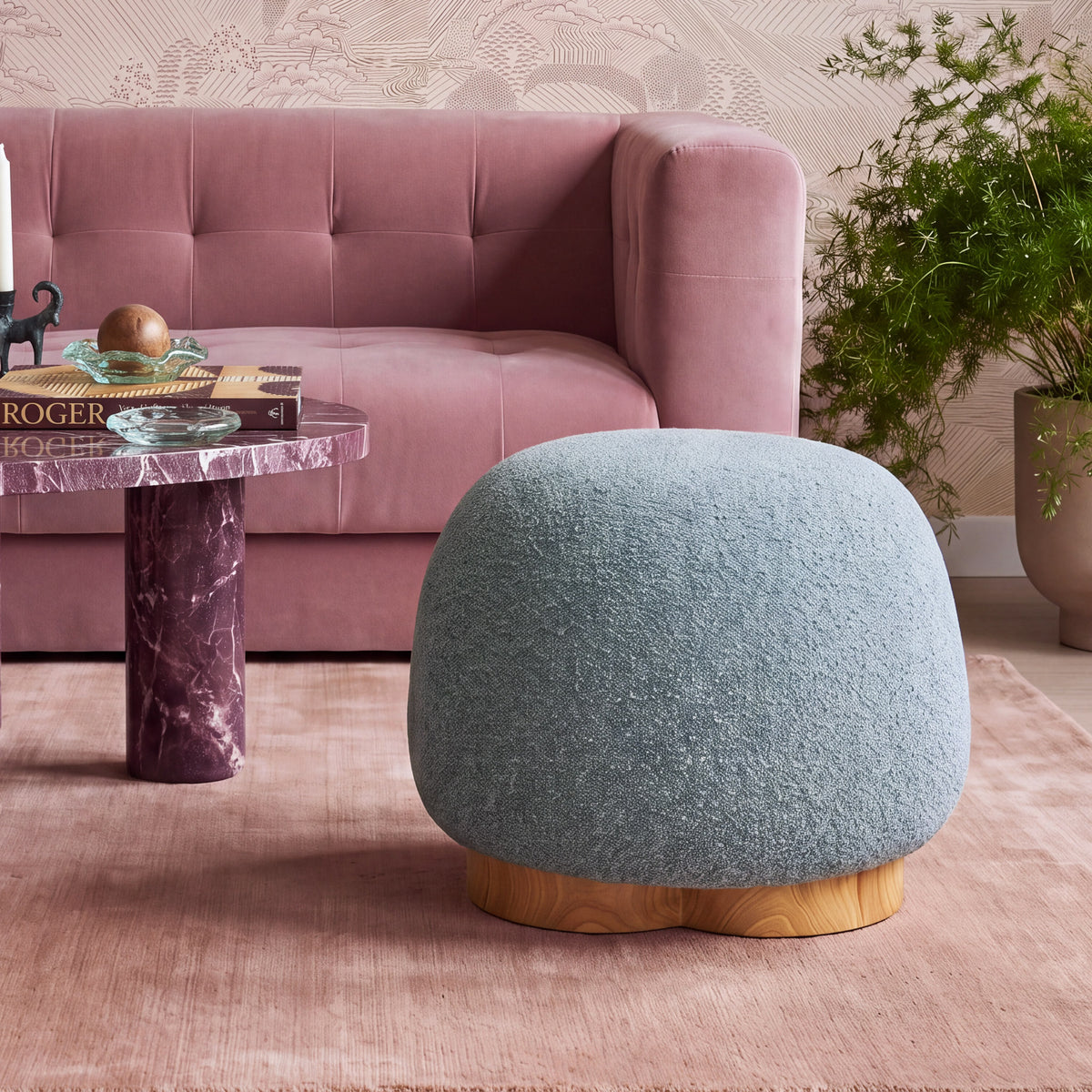 Oopa Swivel Ottoman - Blue - Image 2