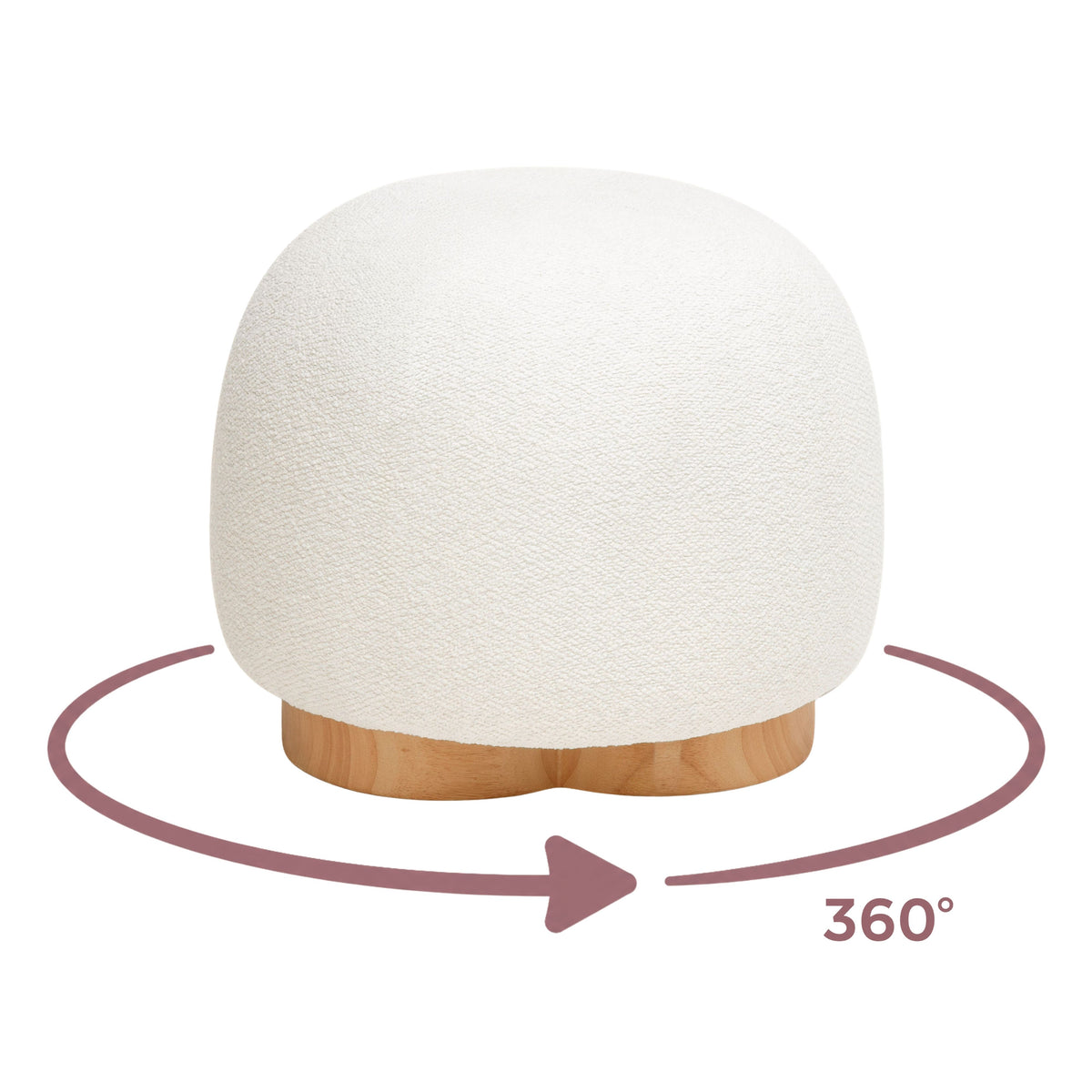 Oopa Swivel Ottoman - Cream - Image 6