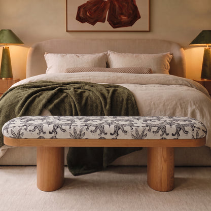 Ollie Upholstered Bench (48"-57") - Cream / 48" - Image 1