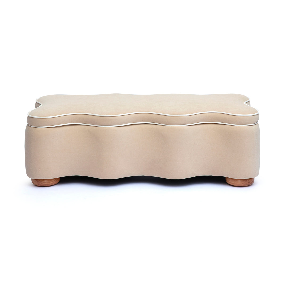 Thalia 48.5" Performance Velvet Storage Bench - Tan - Image 2