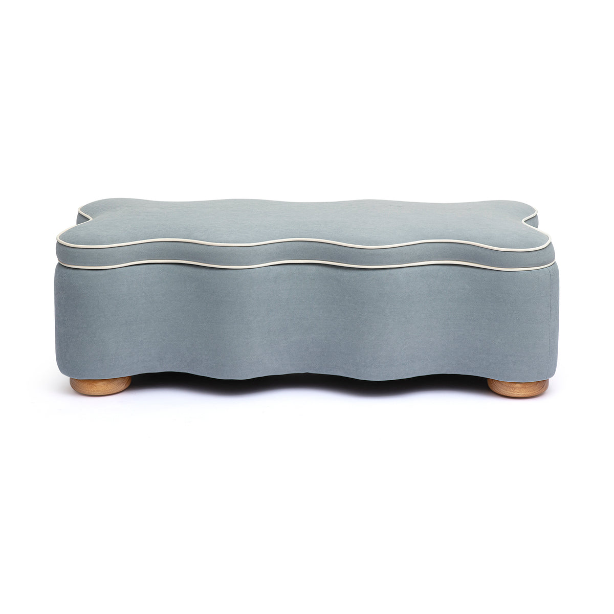 Thalia 48.5" Performance Velvet Storage Bench - Blue - Image 4