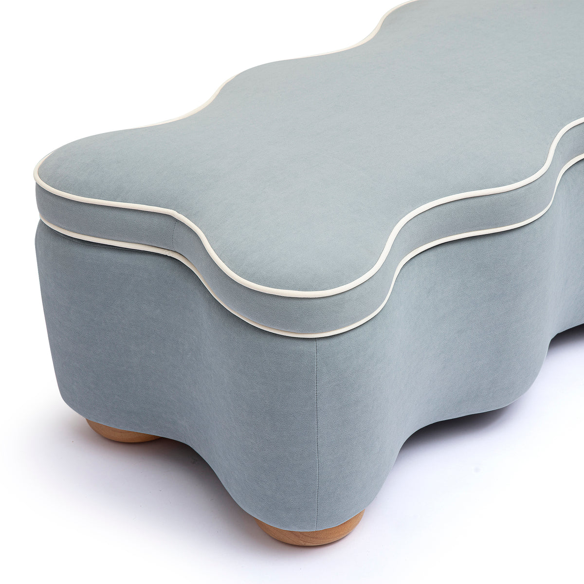Thalia 48.5" Performance Velvet Storage Bench - Blue - Image 6